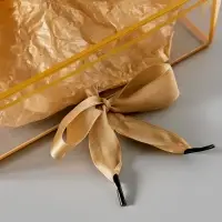 Подарочная коробка с тишью и гирляндой Present, 20 х 18 х 5 см