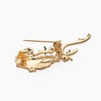 Брошь "Медуза", цвет белый в золоте