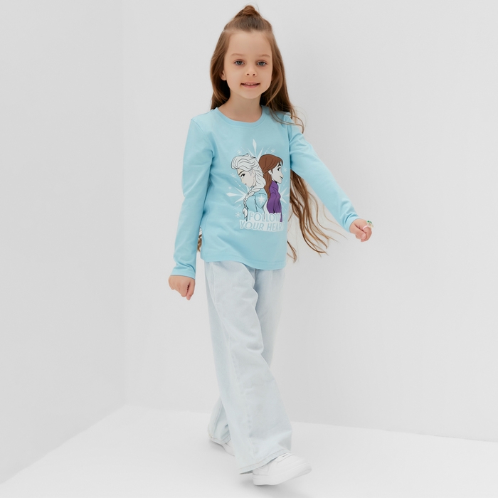 Футболка с длинным рукавом "Холодное сердце", Disney, рост 98-104, голубой
