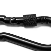 Карабин монтажный с фиксатором ТУНДРА krep, DIN5299D, 7&times;70 мм, черный, 1 шт.