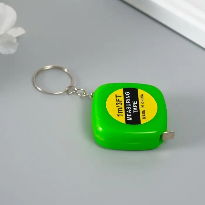 Рулетка-брелок для ключей на кольце &laquo;Эксперт&raquo;, 1 метр, 3.5&times;3.5 см, МИКС