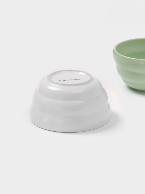 Салатники Доляна &laquo;Зефир&raquo;, 700 мл, d=15,5 см, набор 2 шт, керамика, белые, зелёные