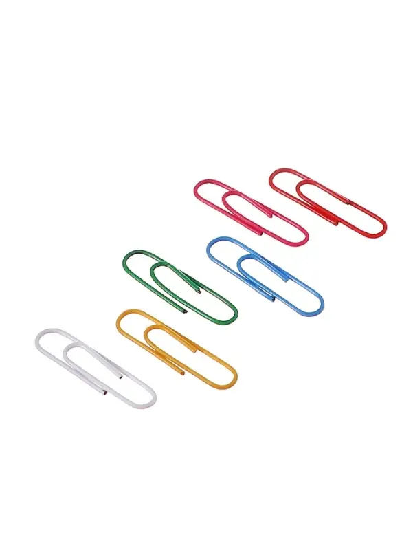 Скрепки 33мм цветные в картонной коробке 100 штук