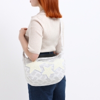 Сумка молодёжная на молнии, цвет серый/белый Сумка молодёжная на молнии, цвет серый/белый