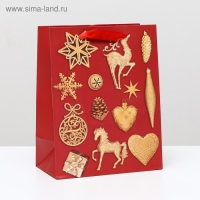 Пакет ламинированный "Новогодний декор", 18 x 23 x 10 см