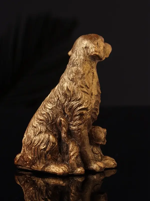 Фигура "Лабрадор с щенками", 10х7 см, бронза