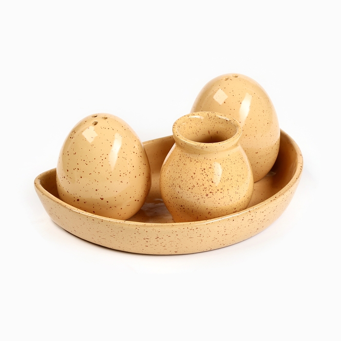 Набор для специй Набор для специй "Премиум Трио" солонка+перечница+подставка для зубочисток, каракум