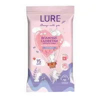 Влажные салфетки Lure для всей семьи, 15 шт.