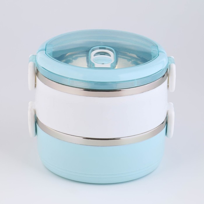 Ланч бокс с отделениями большие, контейнер для еды "Милави", 1.1 л, 2 уровя, емкость 500 мл, сохраня