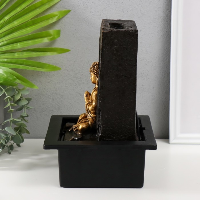 Фонтан настольный от сети, подсветка Фонтан настольный от сети, подсветка "Будда медитация в гроте" 21х17,5х26 см