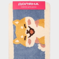 Коврик Доляна &laquo;Корги&raquo;, 40&times;60 см, микрофибра, синий