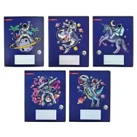 Тетрадь 12 листов, в линейку &laquo;Космическое приключение&raquo;, мелованный картон, МИКС