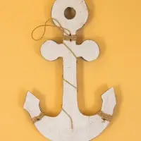 Декор интерьерный "Якорь" дерево 23х2х40 см, цв. бело-синий