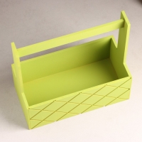 Кашпо деревянное "Эллада большая, сетка", с ручкой, 25&times;12,5&times;10(25) см Фисташковый