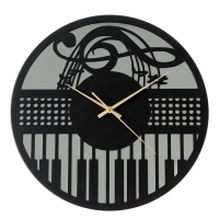 Часы настенные интерьерные &laquo;Пианино&raquo;, плавный ход, d-40 см, с зеркалом