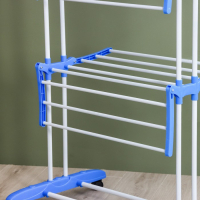 Сушилка для белья напольная трёхуровневая Доляна, 75(126)&times;64&times;170 см, рабочая длина 16 м, на колёсах