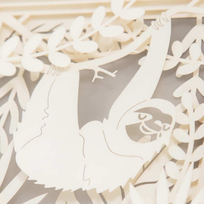 Световая картина-ночник Световая картина-ночник "Ленивец" LED от батареек 3хАА USB 15,5x4,5x15,5 см RISALUX