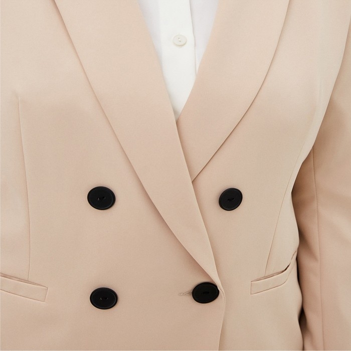 Пиджак женский двубортный MIST plus-size, р.52, бежевый