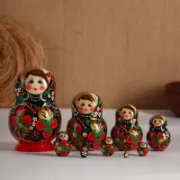Матрешка дерево &laquo;Яркая хохлома&raquo;, 10 кукольная