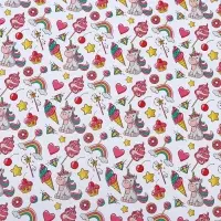 Бумага упаковочная глянцевая "Единороги", 50 х 70 см