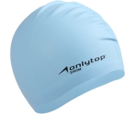 Шапочка для плавания силиконовая 56 гр, цвет голубой