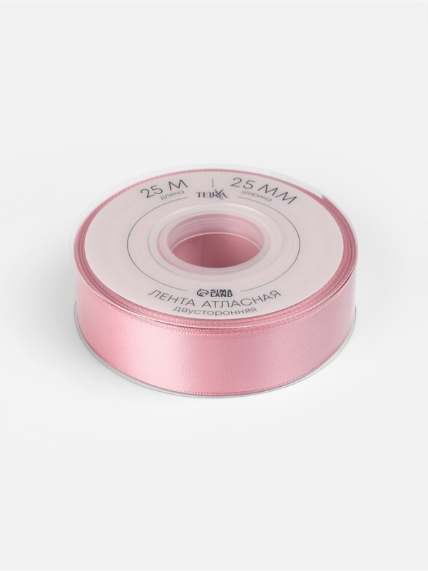 Лента атласная двухсторонняя №158 25мм*25&plusmn;1м сакура TR