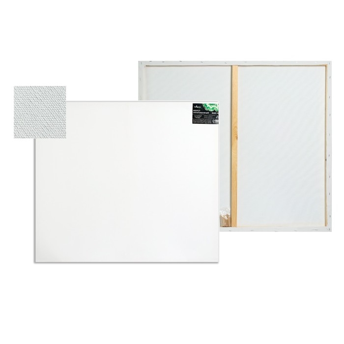 Холст на подрамнике, хлопок 100%, 1,6 х 80 х 90 см, акриловый грунт, среднезернистый, 380 г/м&sup2;