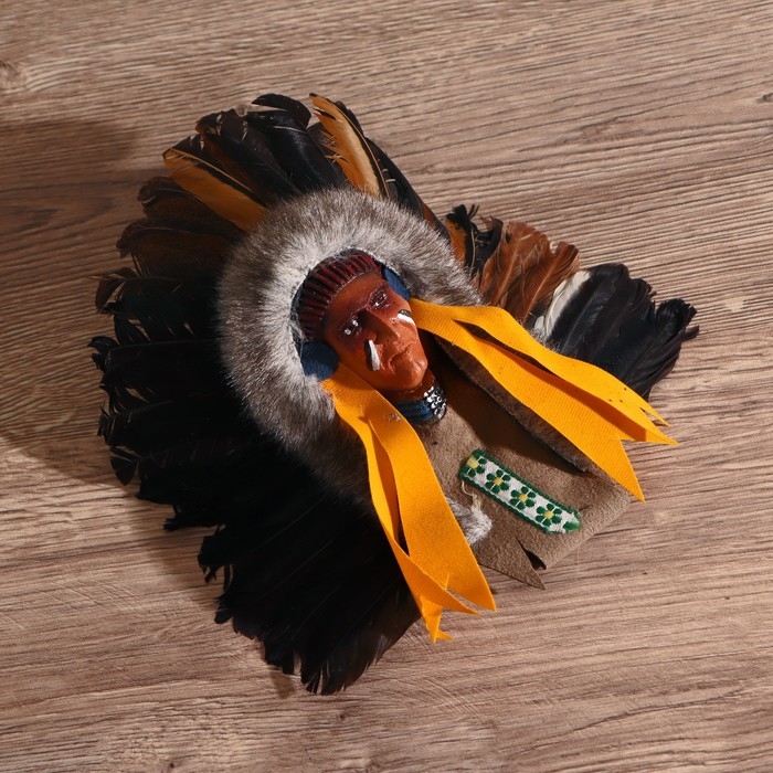 Маска "Индеец Ахига" 15х6х20 см, МИКС