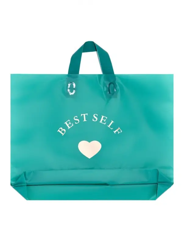 Пакет с петлевой ручкой зеленый 44 х 35 х 8 см  80 мкм