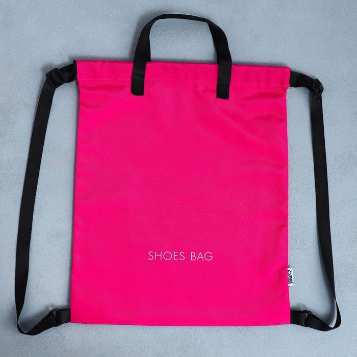 Мешок для обуви, розовый, два вида ручек, текстиль 30&times;40 см