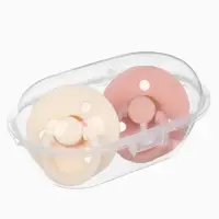 Набор классических пустышек, 2 шт., латекс, персиковый/айвори, в контейнере, от 3 мес., M&B