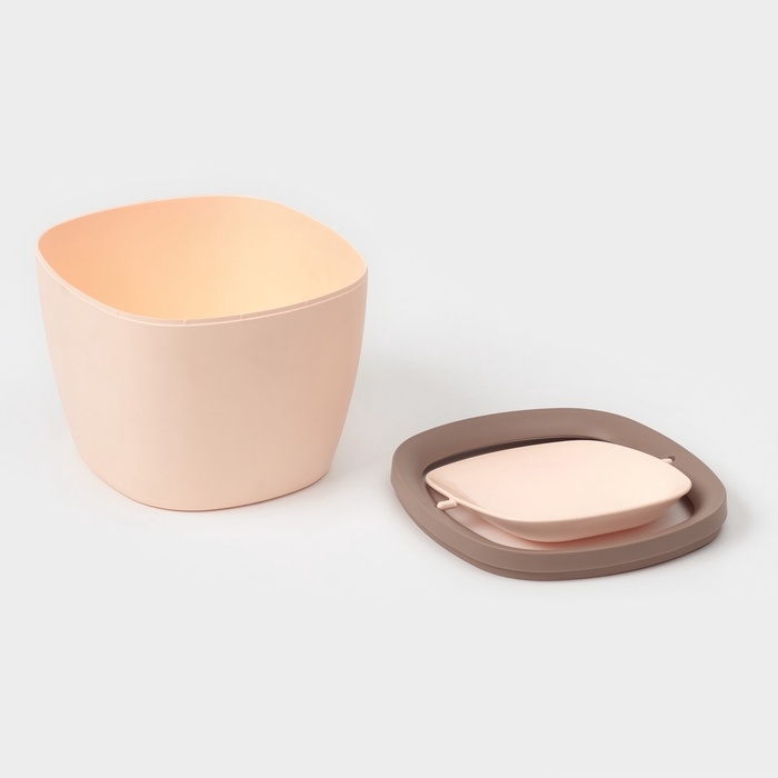 Мусорное ведро настольное Доляна &laquo;Сантор&raquo;, пластик, 2,5 л, 16,5&times;16&times;12,5 см, бежевое