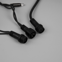 Гирлянда &laquo;Нить&raquo; 10 м, IP65, УМС, тёмная каучуковая нить, 100 LED, свечение белое, 220 В