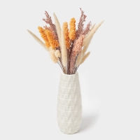 Ваза для цветов, пластик, 2,5 л, 9,5&times;6&times;30 см, белая