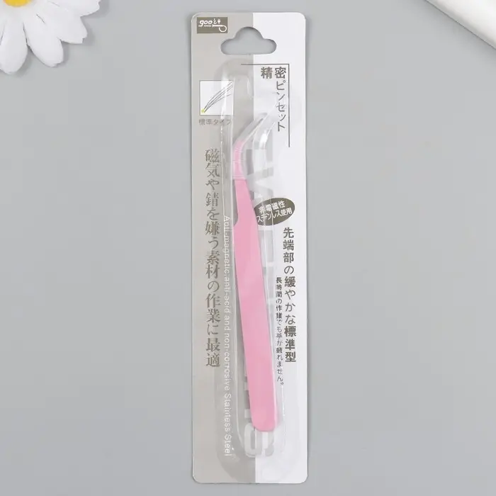 Пинцет для творчества прямой "Зефирно-розовый" изогнутый 12,1х1 см