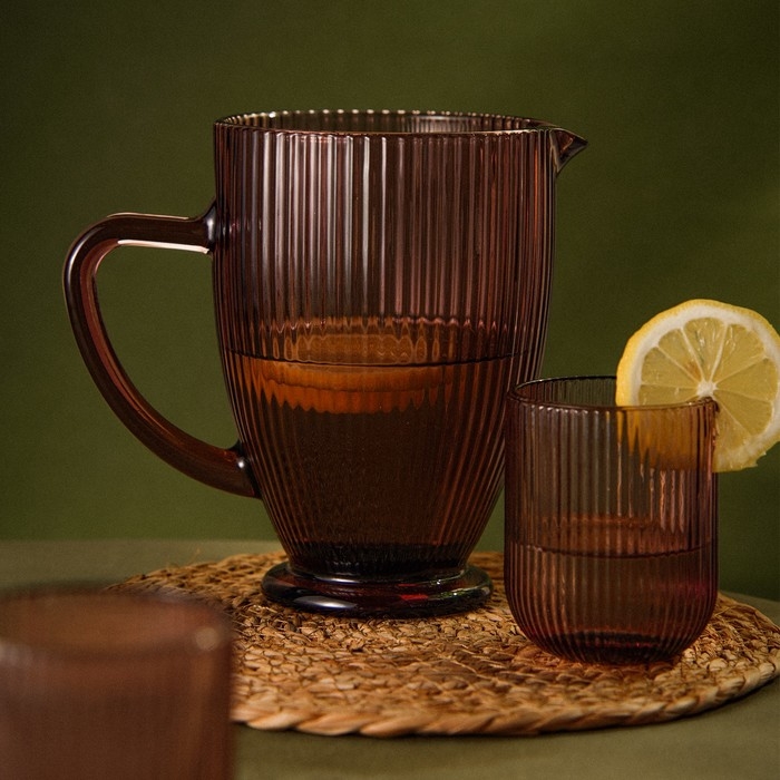 Кувшин для воды стеклянный SL Home «Модерн», 1,2 л, 19,5×13×18,5 см, цвет розовый Кувшин для воды стеклянный SL Home «Модерн», 1,2 л, 19,5×13×18,5 см, цвет розовый