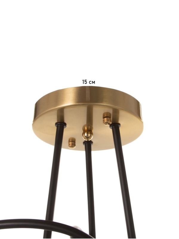 Люстра "Узел" 3х40Вт Е27 черный/латунь 52х52х36см