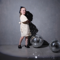 Платье для девочки, MINAKU :Party Dress, цвет молочный, рост 110 см Платье для девочки, MINAKU :Party Dress, цвет молочный, рост 110 см