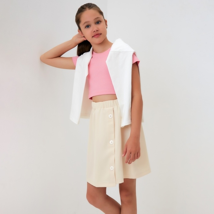 Юбка для девочки MINAKU, цвет бежевый, рост 152 см Юбка для девочки MINAKU, цвет бежевый, рост 152 см
