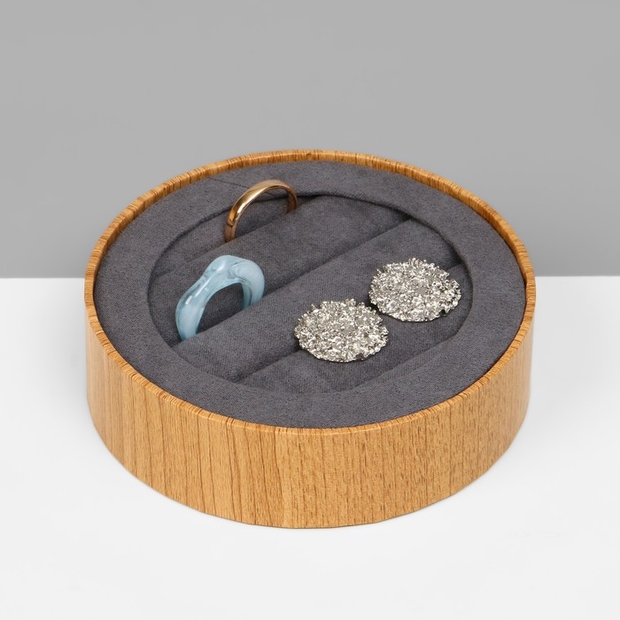 Подставка для колец «Круг эко», 4 полосы, 11×11×3,5 см, цвет серый Подставка для колец «Круг эко», 4 полосы, 11×11×3,5 см, цвет серый