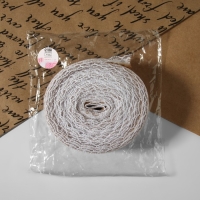 Лента холщовая &laquo;Кружево&raquo;, натуральная, 40 мм, 4,5 &plusmn; 0,5 м, цвет белый