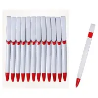 Ручка шариковая автоматическая Calligrata, 1.0 мм, клип 1&times;5 см, под логотип, корпус белый с красным, стержень синий