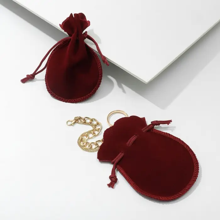 Мешочек бархатный, 7&times;9 (размер полезной части 7&times;6), бордовый