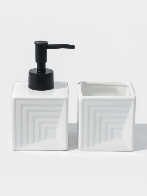 Набор для ванной SAVANNA, 3 предмета, дозатор для мыла, стакан, мыльница