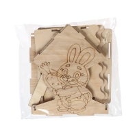 Деревянная кормушка-конструктор для птиц &laquo;Заяц с морковкой&raquo;, 14 &times; 14.5 &times; 18 см, Greengo