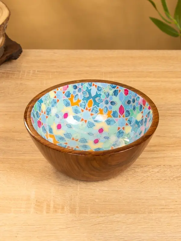 Чаша "Калейдоскоп" 18х18х8 см, дерево шишам