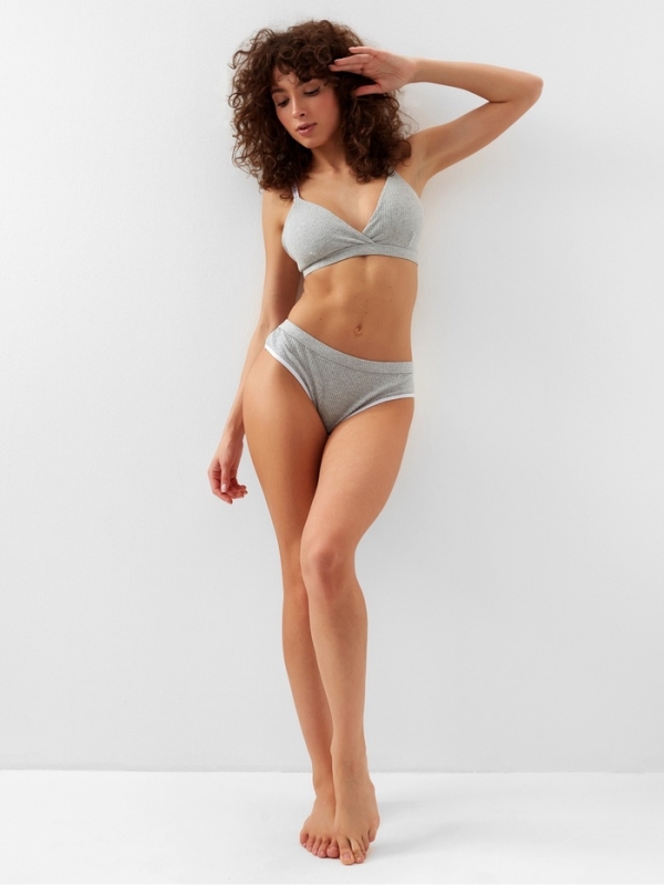Комплект женский (топ, трусы) цвет серый, размер 42-44