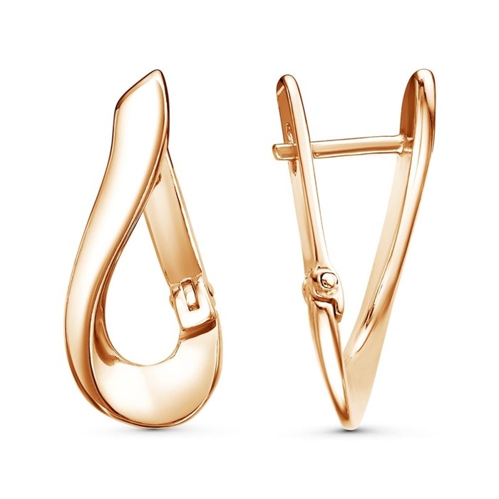 Серьги «Параллели», розовое золочение Серьги «Параллели», розовое золочение