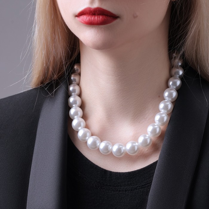 Бусы жемчуг &laquo;Невеста&raquo; шар №16, цвет белый, L=40 см