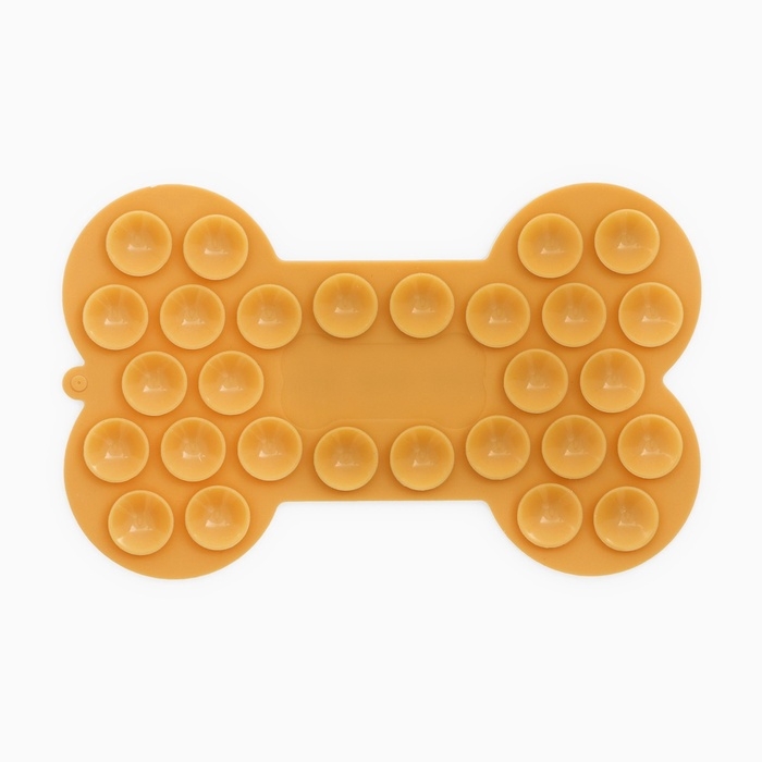 Коврик для лизания на присосках 18,5 х 11,5 см, жёлтый Коврик для лизания на присосках 18,5 х 11,5 см, жёлтый